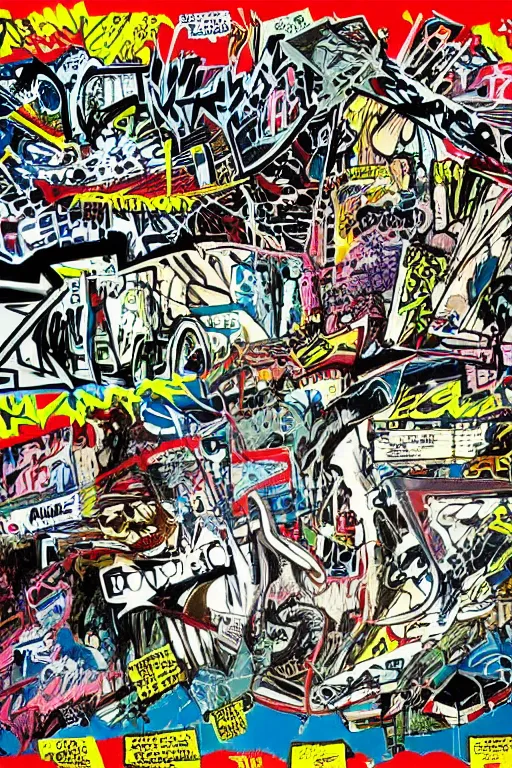 Image similar to A comic book page of abstract graffiti by stanley donwood