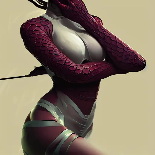 Image similar to viper valorant, character art, illustration, elegant, 2d, ultra highly detailed, digital painting, smooth, sharp focus, artstation, pixiv, art by Ilya Kuvshinov