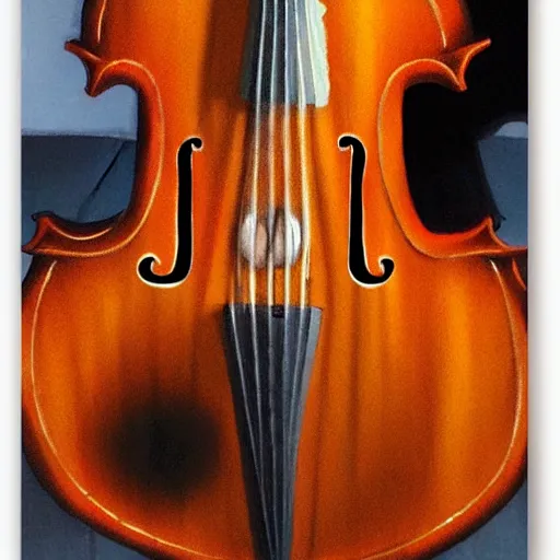 Image similar to guitar in cello shape by greg rutkowski