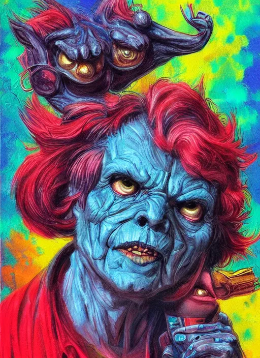 Image similar to cute monsters, colorful, digital art, fantasy, magic, trending on artstation, ultra detailed, professional illustration,chalk, portrait artwork by Basil Gogos , clean