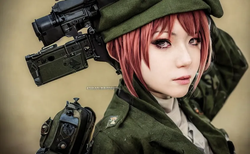 Image similar to portrait photo, highly detailed, high resolution, cosplay photo, stunning, girls frontline style, bokeh soft, 100mm, trending on instagram, by professional photographer, realistic human anatomy, real human faces, realistic military carrier, soldier clothing, modern warfare, realistic ak47, shot with a canon, low saturation