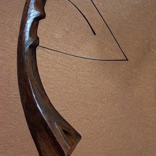 Prompt: hand carved bow, hyper realistic picture