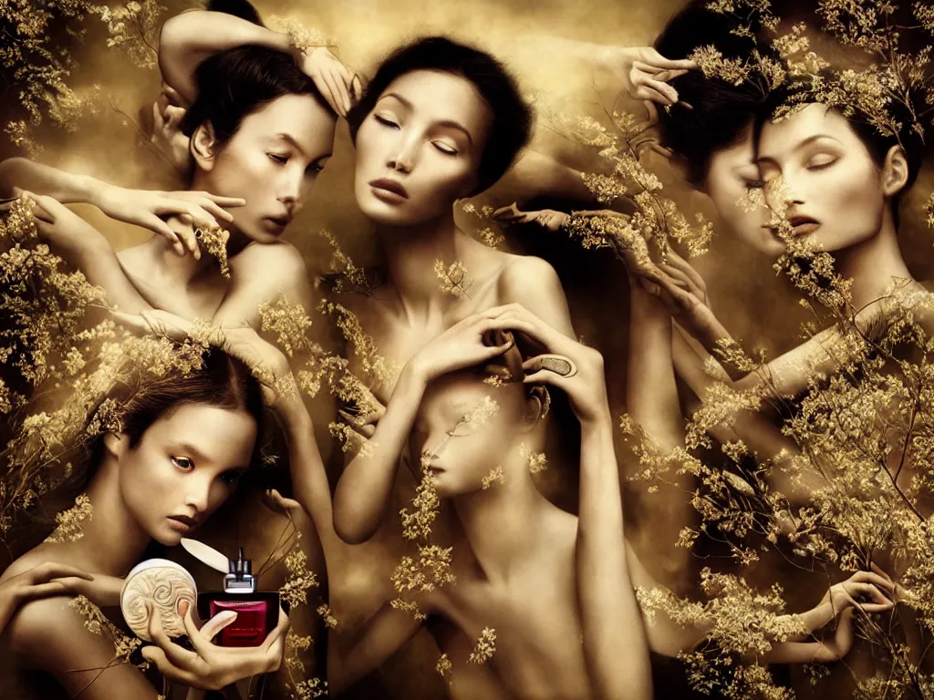 Image similar to fragrance advertising campaign by gregory colbert, highly detailed