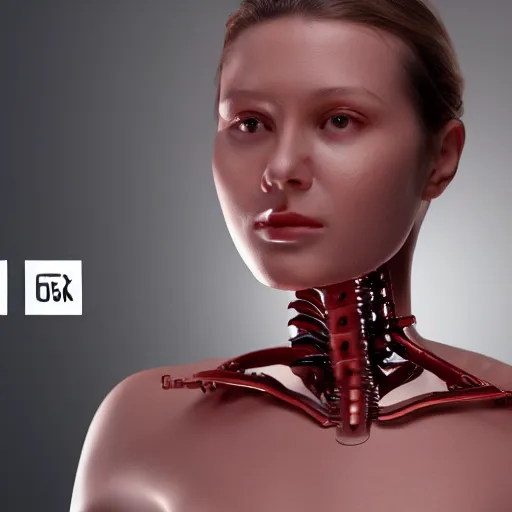 Image similar to an android girl changing her body parts 4k