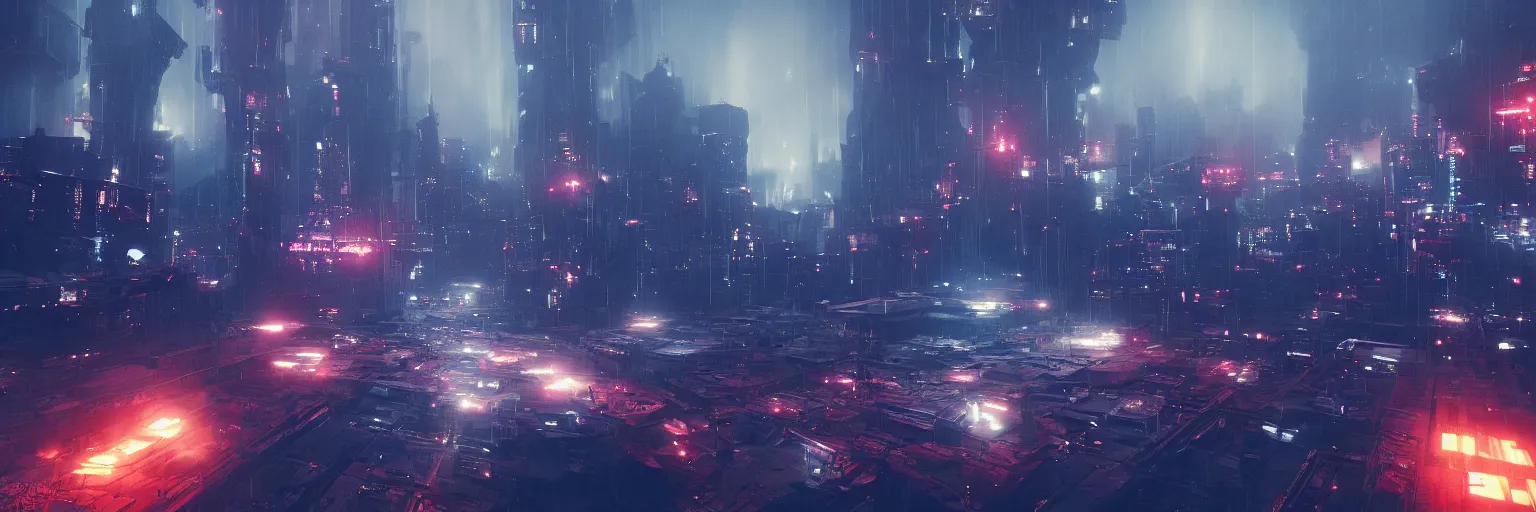 Image similar to the sky above the port was the color of television, tuned to a dead channel. In the style of Blade Runner, CyberPunk. greg rudkowski, unreal engine, 4k, octane render, sci-fi futuristic