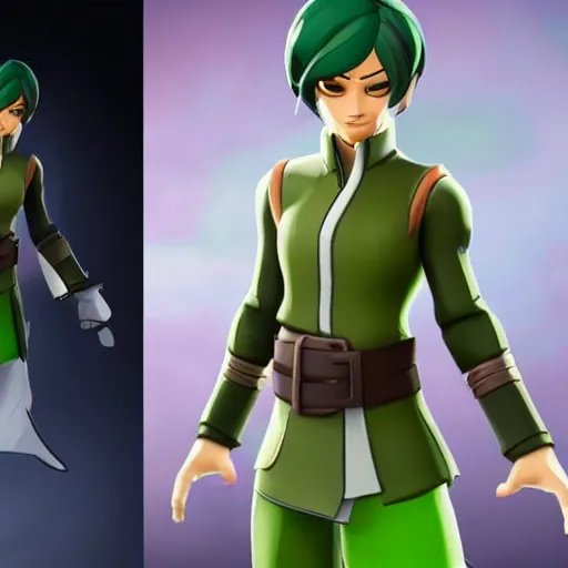 Image similar to toph beifong in fortnite, character render, full body shot, highly detailed, in game render