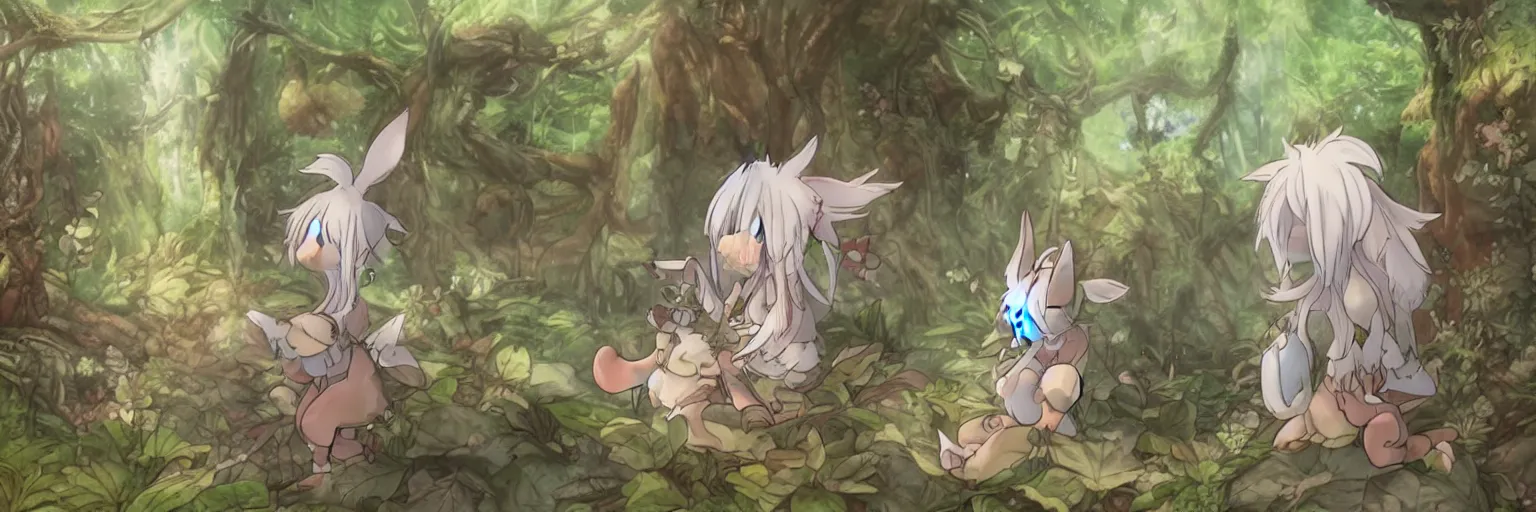 Prompt: Nanachi in the magic forest