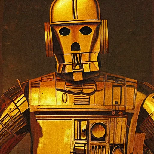 Image similar to painting of c - 3 p 0 by leonardo da vinci