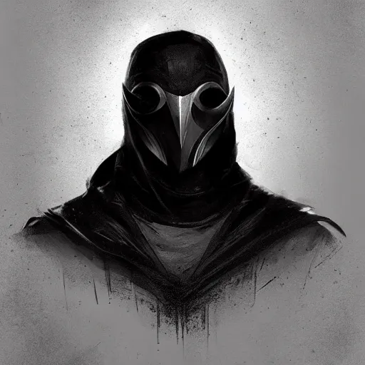 Image similar to concept art by greg rutkowski, male superhero that uses a black kevlar tactical gear and a plague doctor mask, highly detailed portrait, digital painting, artstation, concept art, smooth, sharp foccus ilustration, artstation hq