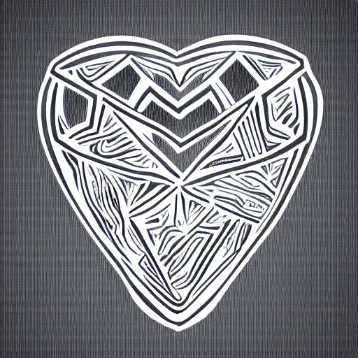 Image similar to mystic crystal heart logo, vector illustration