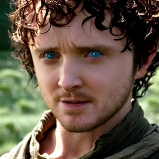 Image similar to Aaron Paul as Frodo, still from Lord of the Rings