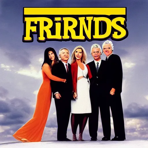 Prompt: Friends season 1 cover art all faces replaced by Geert Wilders