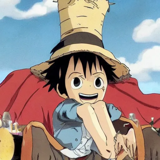 Prompt: sad luffy by studio ghibli