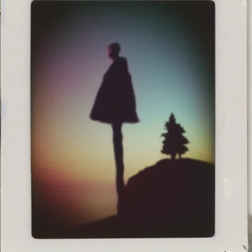 Prompt: polaroid of a surreal artsy dream scene, double exposure