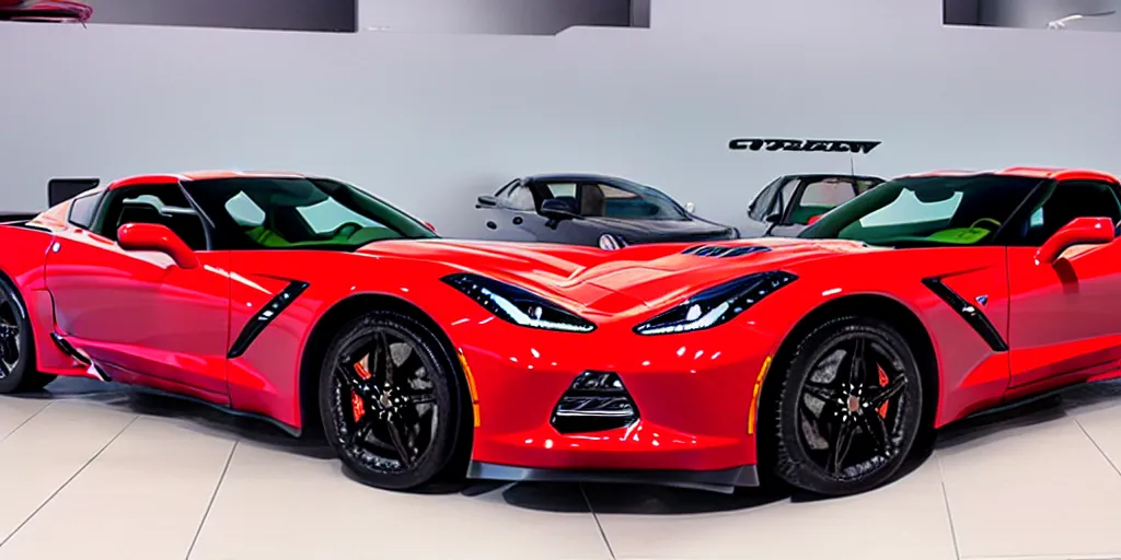 Image similar to chevrolet corvette stingray coupe z 5 1 2 lt, in red and white