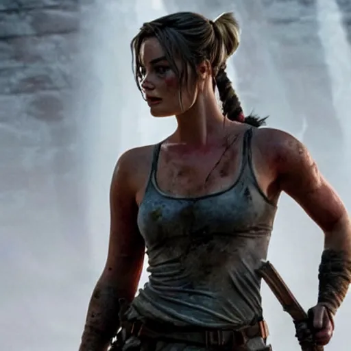 Image similar to Margot Robbie as Tomb raider