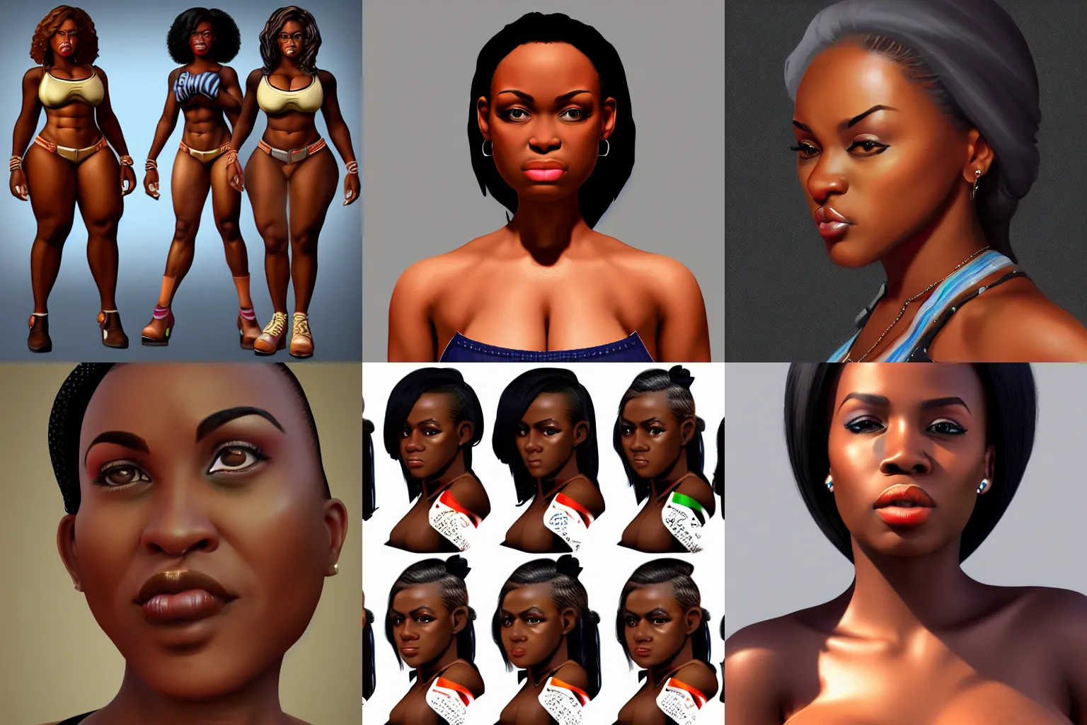 Prompt: Strong African American women, cute,kinda thick,40k portrait, 4k resolution, highly detailed, artstation, very sharp, epic