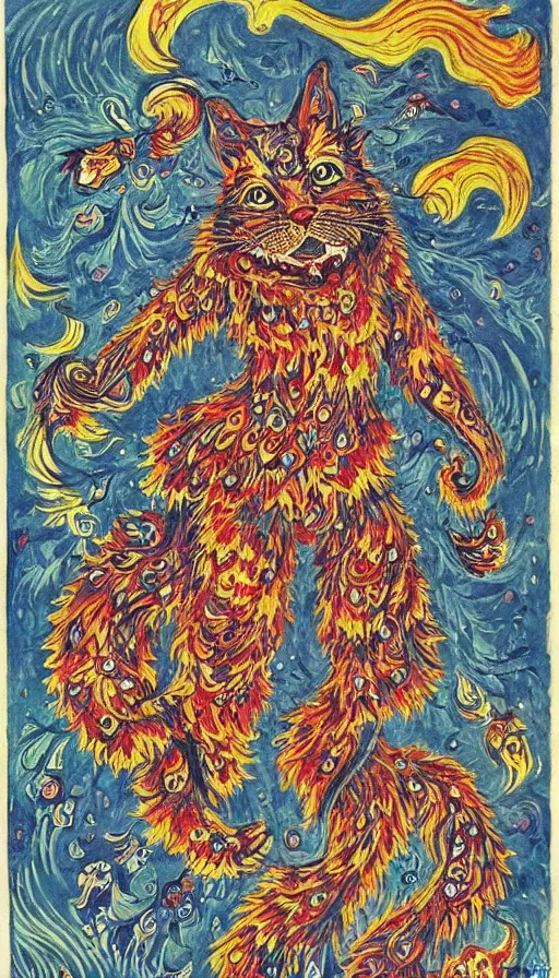 Prompt: rage, by louis wain