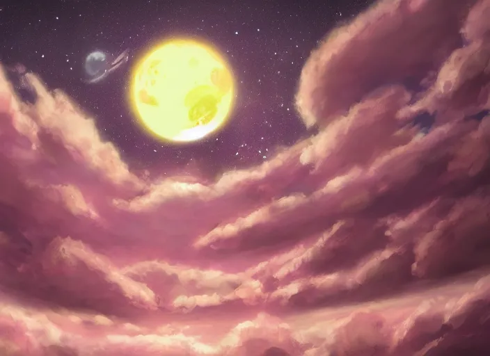 Image similar to placid pastel morning messy planetarium trending on pixiv