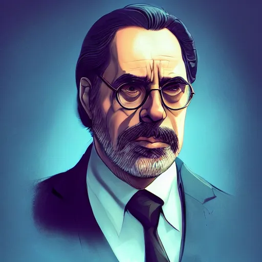 Prompt: Francis Ford Coppola as the Godfather, ambient lighting, 4k, anime key visual, lois van baarle, ilya kuvshinov, rossdraws, artstation