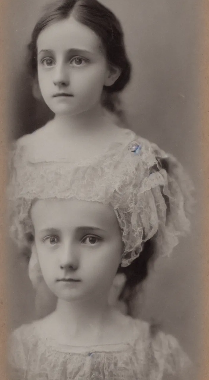 Prompt: old photo of beautiful victorian girl, symmetrical face, 8k, high quality