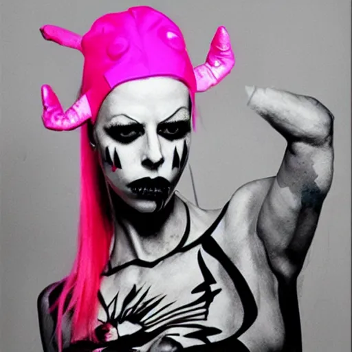 Image similar to die antwoord yolandi zef design graffiti dark lighting