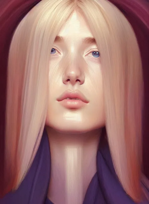 Image similar to symmetry!! portrait of young woman blessed with ever - increasing physical and mental perfection, slice - of - life, realism, blonde hair, perfect face!! intricate, elegant, highly detailed, holy perfection!! digital painting, artstation, concept art, smooth, sharp focus, illustration, humanity, art by artgerm and greg rutkowski and alphonse mucha