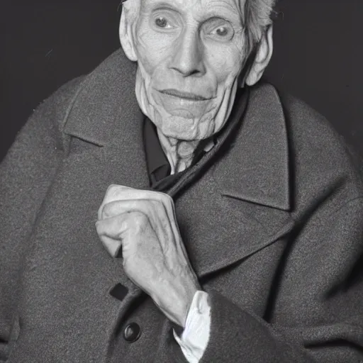 Prompt: A photograph portrait of old Jerma985 in his eighties who looks like Jerma985 wearing an overcoat in the 1990s, Jerma985, looks like Jerma985, taken in the early 1990s, grainy, taken on a 1990s Camera, realistic, hyperrealistic, very realistic, highly detailed, very detailed, extremely detailed, detailed, digital art, trending on artstation