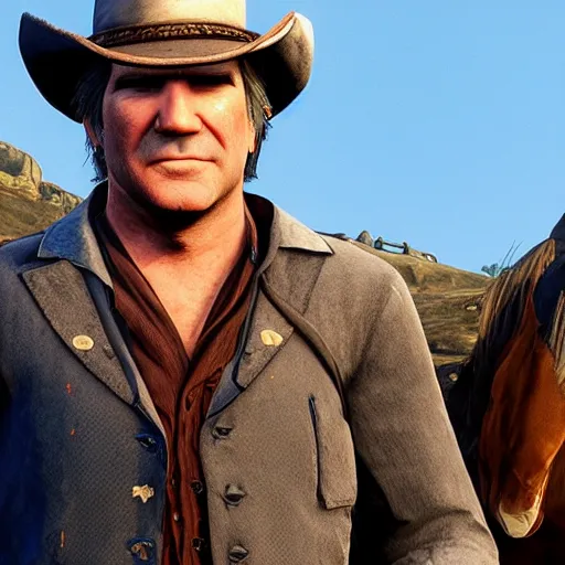 Prompt: Steve Martin in Red Dead Redemption 2