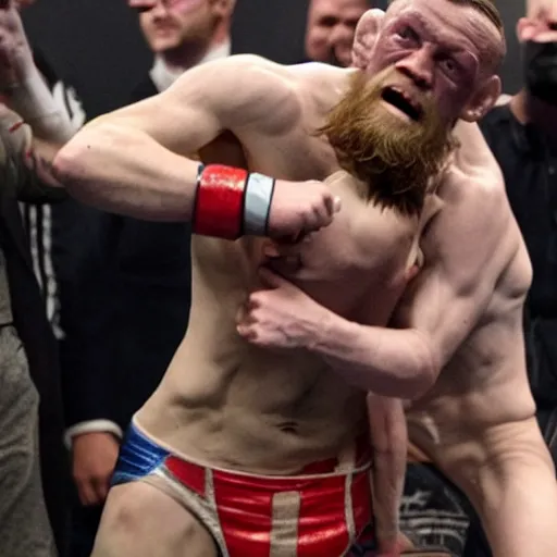 Prompt: gollum wrestling with conor mcgregor