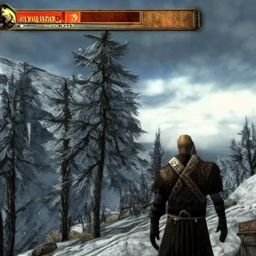 Image similar to vladimir putin in skyrim, gameplay screenshot