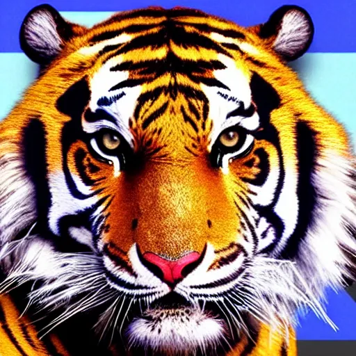 Prompt: american flag colored tiger, 8 k, high definition, highly detailed, photo - realistic