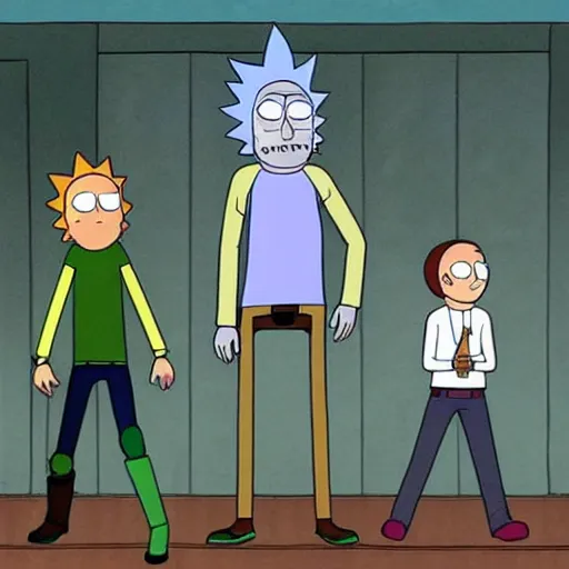 Image similar to rick and morty swapped bodies and unsure of what life is anymore