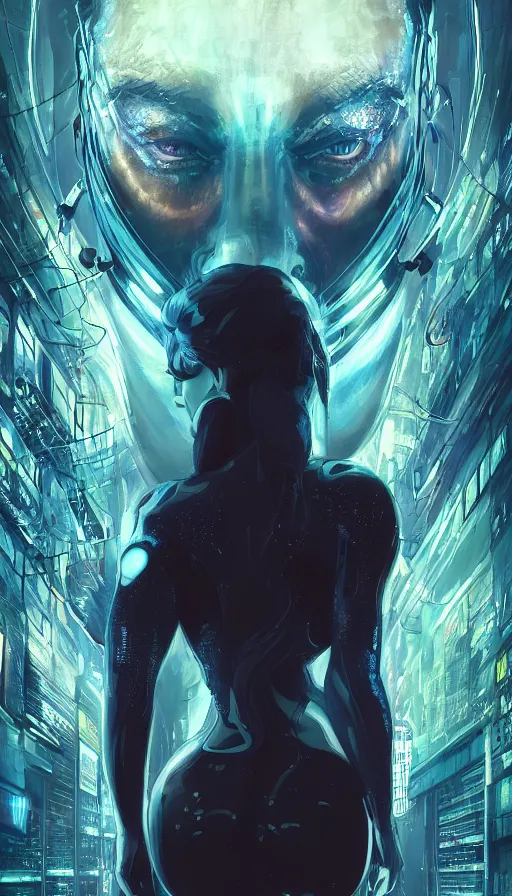 Prompt: altered carbon, ghost in the shell, matrix, neon, fibonacci, sweat drops, insane, intricate, highly detailed, digital painting, artstation, concept art, smooth, sharp focus, illustration, Unreal Engine 5, 8K, art by artgerm and greg rutkowski and alphonse mucha