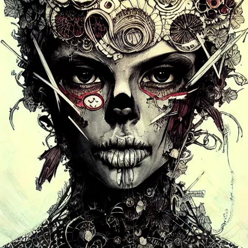 Image similar to portrait painted in ian mcque style drawn by vania zouravliov and takato yamamoto, inspired by skulls, intricate acrylic gouache painting, high detail, sharp high detail, artstation