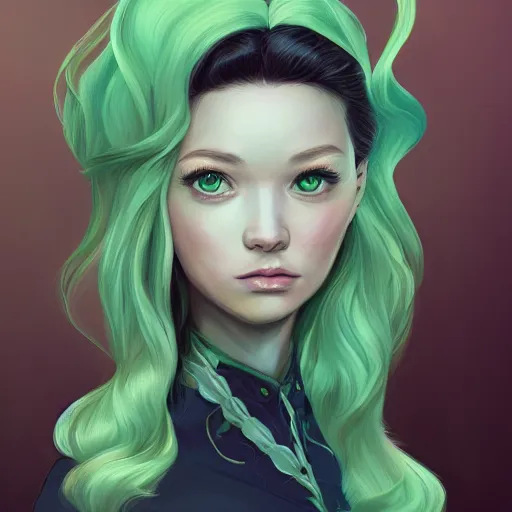 Image similar to a portrait of clea gaultier, pastel green, art by lois van baarle and loish and ross tran and rossdraws and sam yang and samdoesarts and artgerm and saruei and disney and wlop, digital art, highly detailed, intricate, sharp focus, trending on artstation hq, deviantart, unreal engine 5, 4 k uhd image