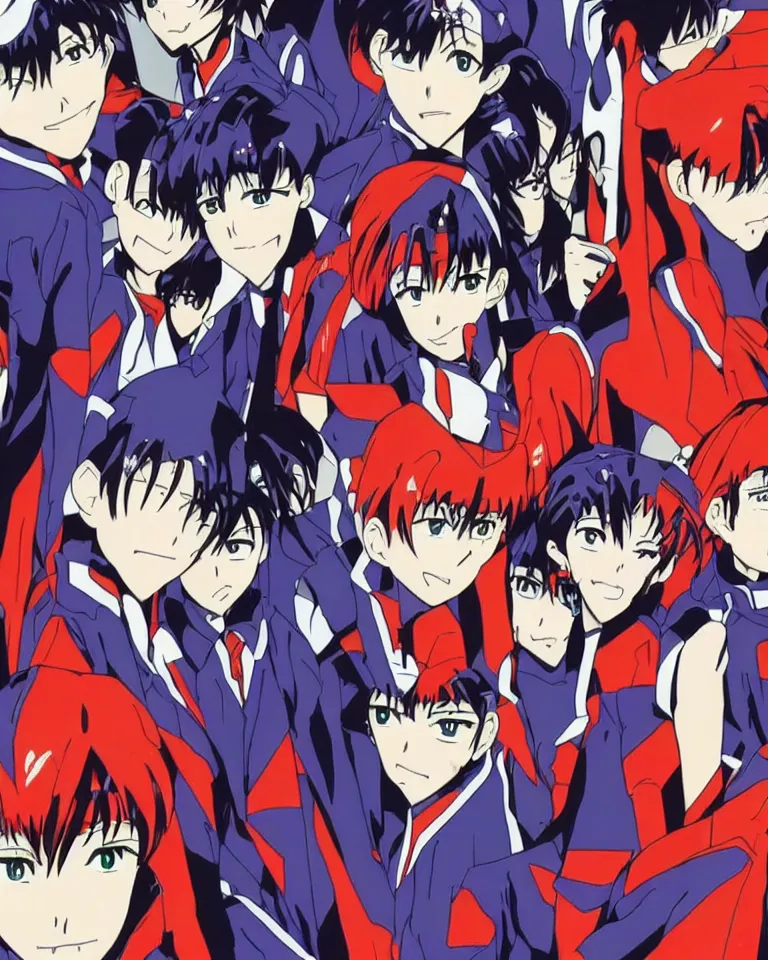 Image similar to new eva unit, evangelion, 90s anime style