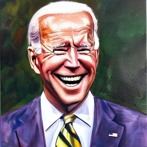 Prompt: oil painting of joe biden with a broadsword