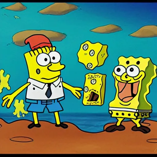 Image similar to spongebob, biblical art style