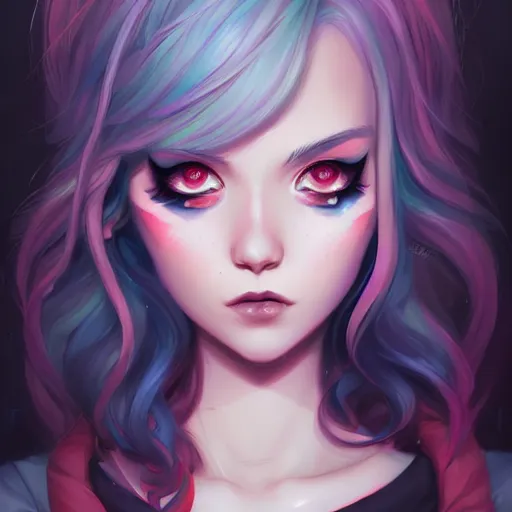 Prompt: a portrait of a beautiful emo girl, art by lois van baarle and loish and ross tran and rossdraws and sam yang and samdoesarts and artgerm, digital art, highly detailed, intricate, sharp focus, Trending on Artstation HQ, deviantart, unreal engine 5, 4K UHD image