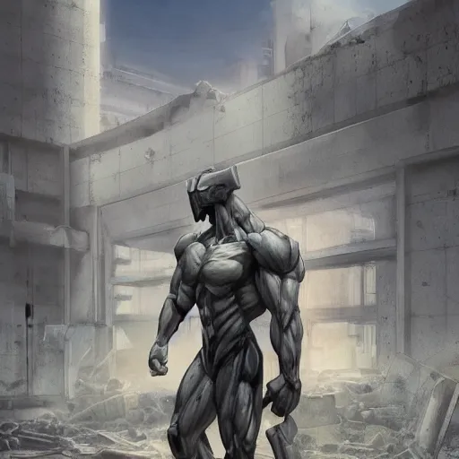 Prompt: a hyper - muscular anthropomorphized horse wearing a tactical bodysuit standing in the ruins of a facility, equine, bodybuilder physique, dynamic pose, highly detailed, digital painting, artstation, concept art, illustration by artgerm, greg rutkowski, makoto shinkai