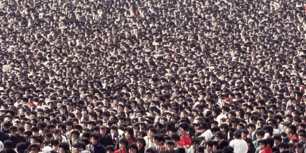 Image similar to tiananmen square protests, April 15, 1989