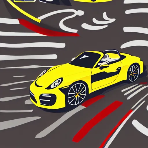 Image similar to abstract advertising illustration for porsche