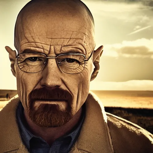 Image similar to walter white eating barley, photography,