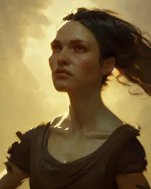 Image similar to renfri from gwent. fantasy art by greg rutkowski, gustave courbet, rosa bonheur, edward hopper. faithfully depicted facial expression, perfect anatomy, sharp focus, global illumination, radiant light, detailed and intricate environment, trending on artstation