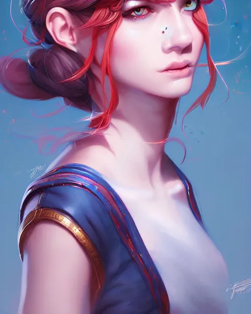 Prompt: digital art, fantasy portrait of joyfull girl, by James Jean and by artgerm, by ross tran , ultradetailed, charachter design, concept art, trending on artstation,