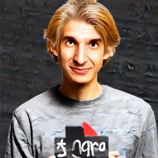 Prompt: a badly photoshopped stream image of xqc