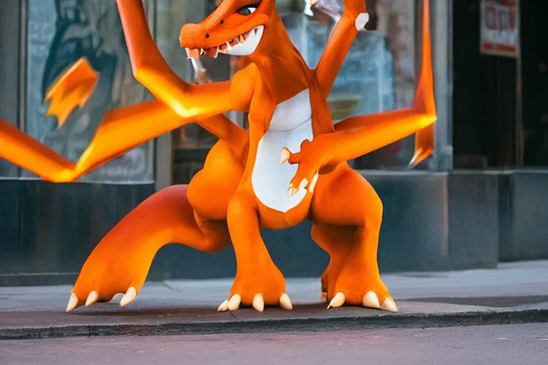 Prompt: closeup potrait of charizard on broadway, natural light, sharp, detailed face, magazine, press, photo, Steve McCurry, David Lazar, Canon, Nikon, focus