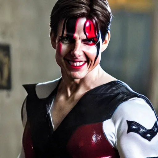 Prompt: Tom Cruise as Harley Quinn