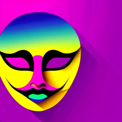 Image similar to party mask, silky texture, gradient, vector illustration, logo, aesthetic, 4 k, hd